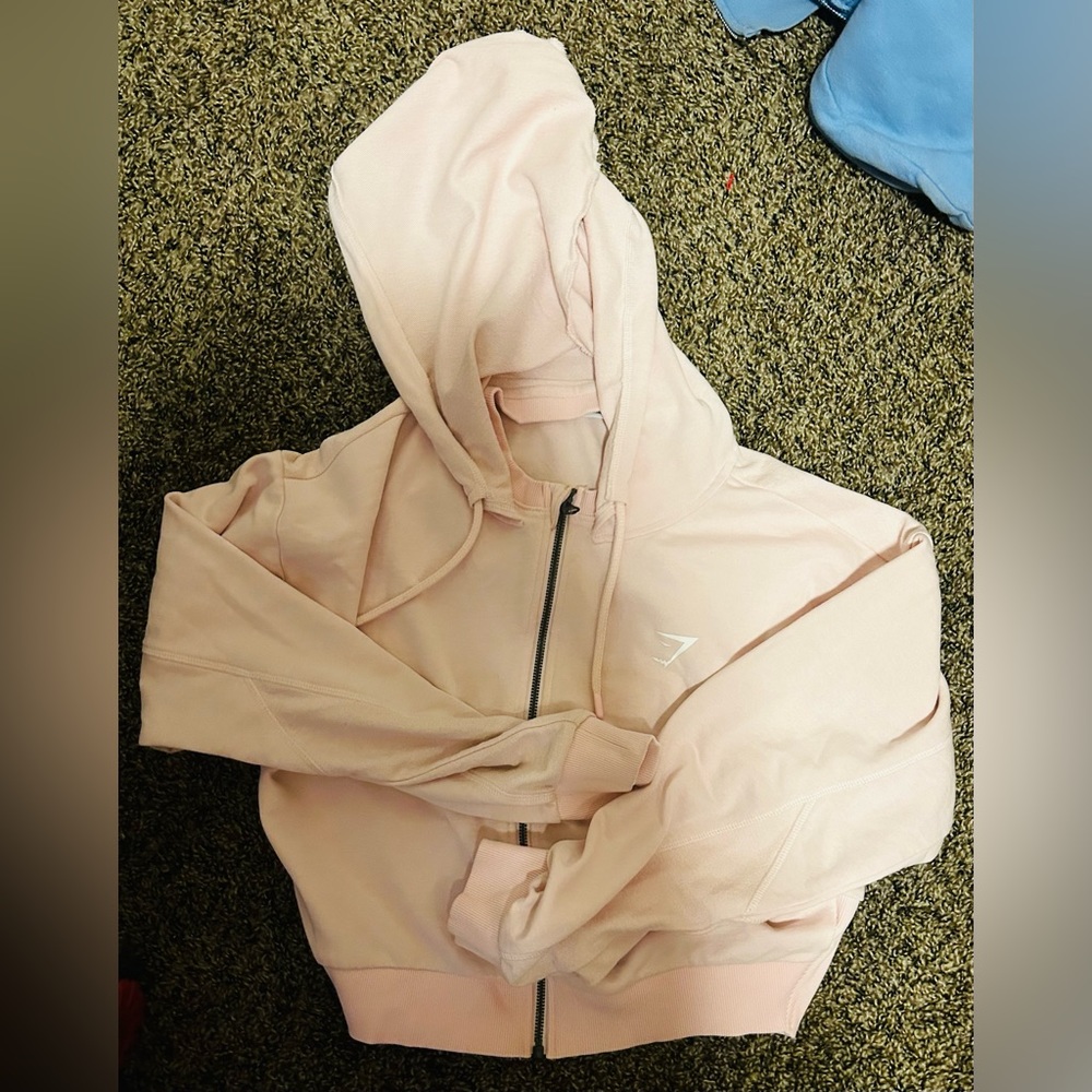 Gymshark Power Cropped Zip Up Light Pink